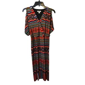 Cato Cold Shoulder Maxi Dress. Multi-Stripe Color. Size XS.
